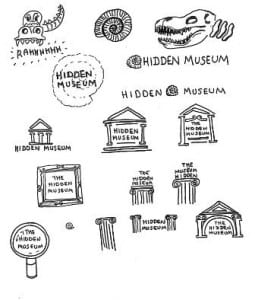 Sketches for the Hidden Museum logo