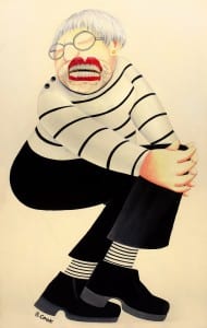 Painting by Beryl Cook called TV Interview