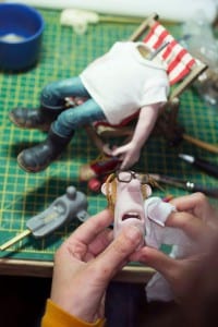 Photo of a model being made for Wallace and Gromit