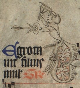 Image of a monk in a medieval temporale