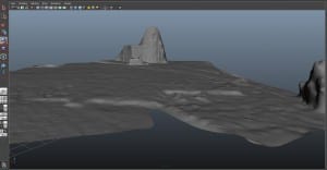 Image of a 3D landscape which has been mapped on a computer