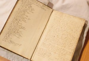 Photo of the account book of the Jason gally at Bristol Archives