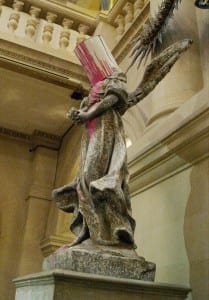 Photo pf Banksy's Angel Bust on display at Bristol Museum & Art Gallery