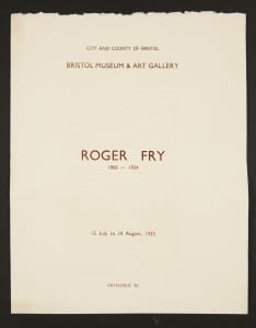 photograph of handlist of works in ‘Roger Fry Memorial Exhibition’