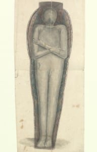 Hand-drawn picture of an egyptian mummy