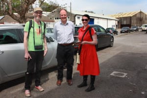 Maker Walk team, (l-r): Frank O’Connor (Artstation), Prof. Chris McMahon (University of Bristol) and Jude Sherry (University of Bath)