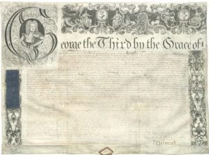 Royal licence, issued to the theatre by George III in 1778. The theatre was operating illegally until this was awarded