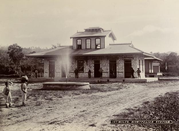 Photograph showing the Montpelier Railway Station, Jamaica