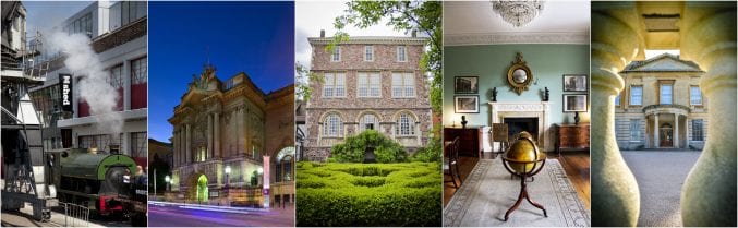Museum Destination of the Year 2018 - A collage image of M Shed, Bristol Museum, The Red Lodge, The Georgian House and Blaise Castle House Museum