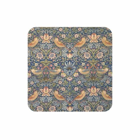 Image of a coaster covered in a blue floral design