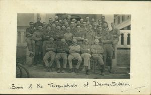Group photograph of the staff of the Dar es Salaam Telegraph Office which Margaret Duncan visited
