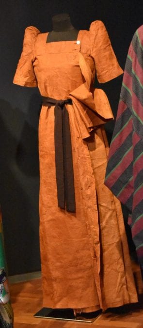 An image of a african barkcloth dress