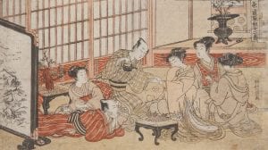 A Party in the Yoshiwara by Isoda Koryusai