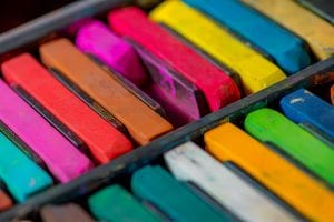 A selection of colourful chalks