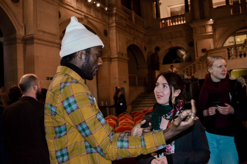 One of the participant of the project, Will Taylor, talking to a member of the audience