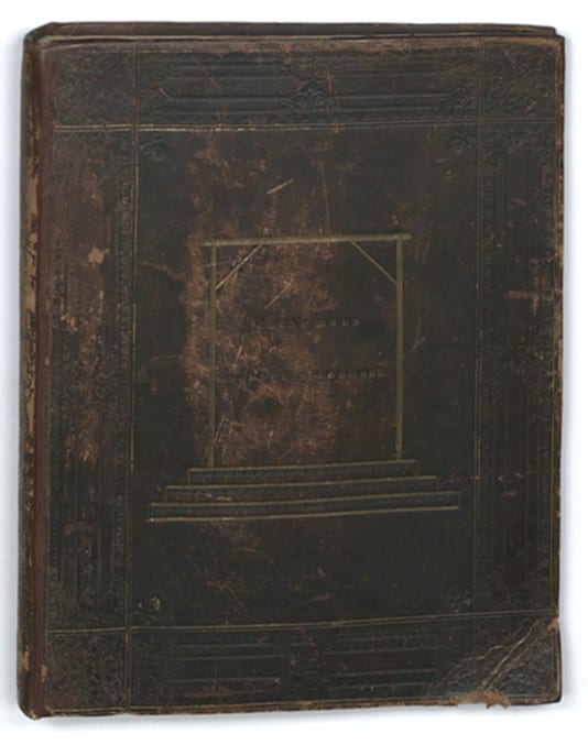 Image of the outside cover of the John Horwood book which is bound in human skin