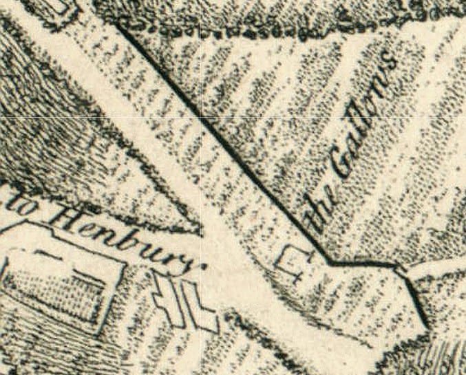 Image of a map from a petition to alter the place for public executions of criminals, 1773