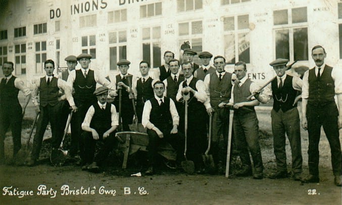 Photograph of Bristol's Own Fatigue Party during the First World War