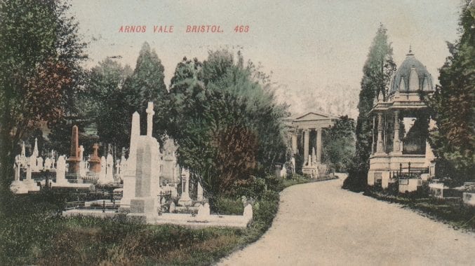 An archive image of the gravestones in Arnos Vale cemetery