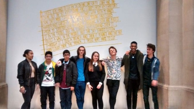 Young People from Project X outside the Art From Elsewhere gallery