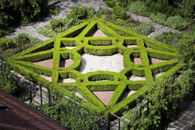 A view of the knot garden from above