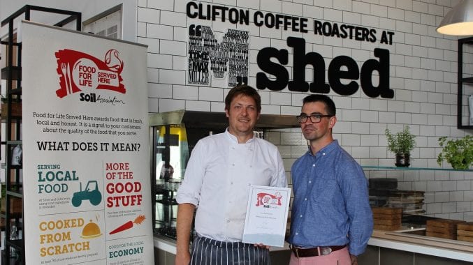 An image of the silver food award at M shed cafe
