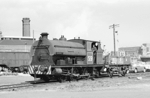 An archive photo of the Henbury steam train when it was a working locomotive