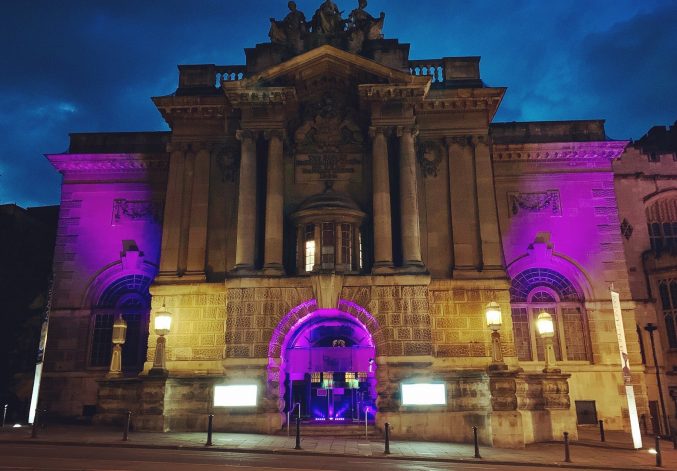Decolonisation - Bristol Museum & Art Gallery lit in purple in solidarity with anti-racism protests around the world