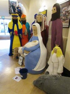 A knitted nativity scene called the Knitivity by the Knutty Knitters, 2015