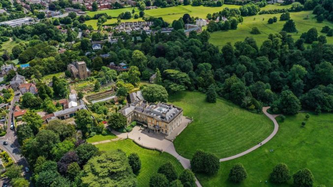 An aerial view of the Blaise Estate including Blaise Museum