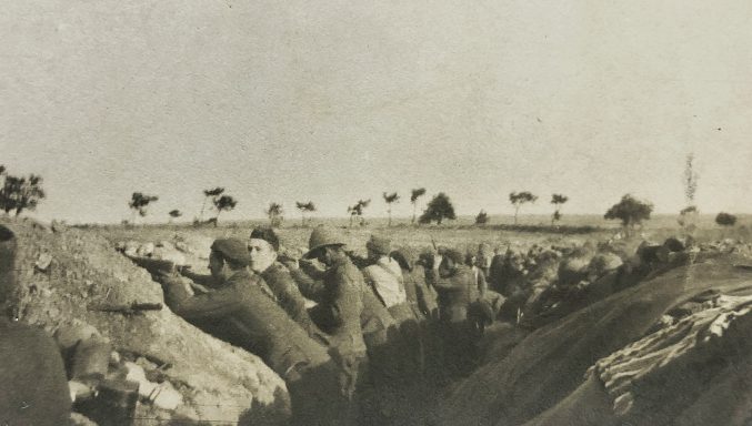 Photograph of trench warfare taken by Bentley