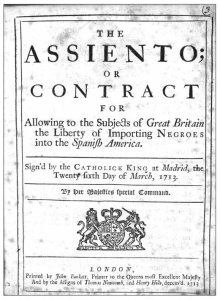 Cover of the English translation of the Assiento contract.