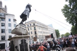 the colston statue being pulled down from the plinth